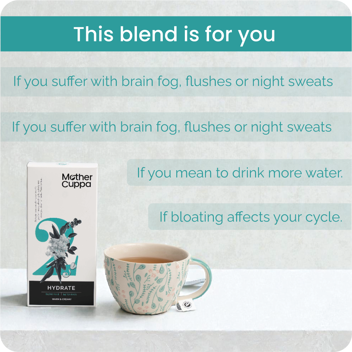 Cuffa Tea Buy Online Hydrate Herbal Tea for Women | Mother Cuppa Tea