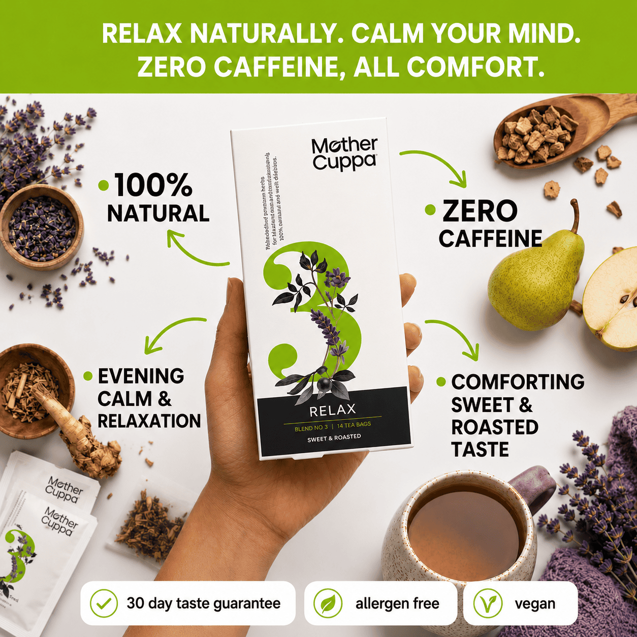 Cuffa Tea Buy Online Relaxing herbal tea for Women at Mother Cuppa Tea