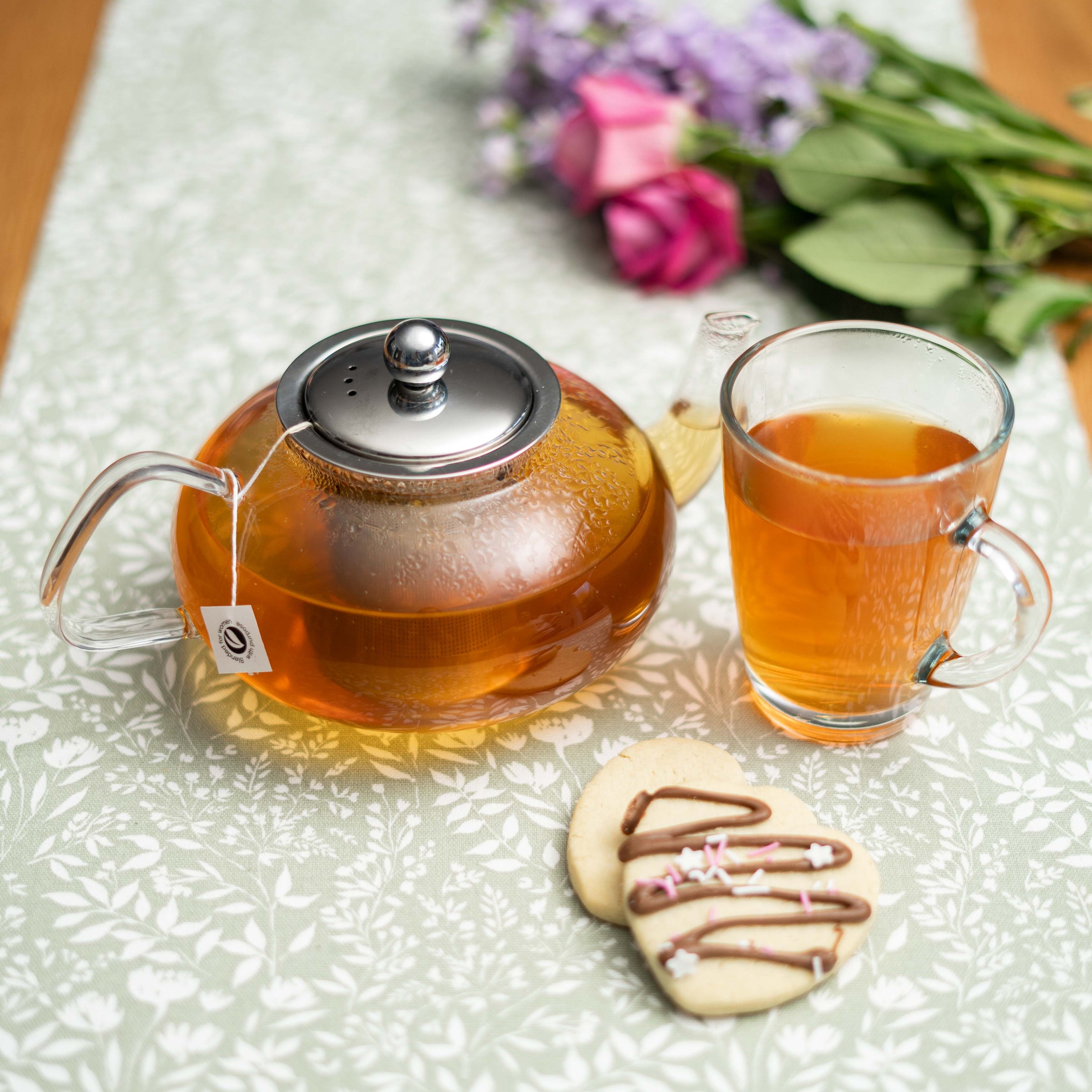 Glass Teacup and Glass Teapot