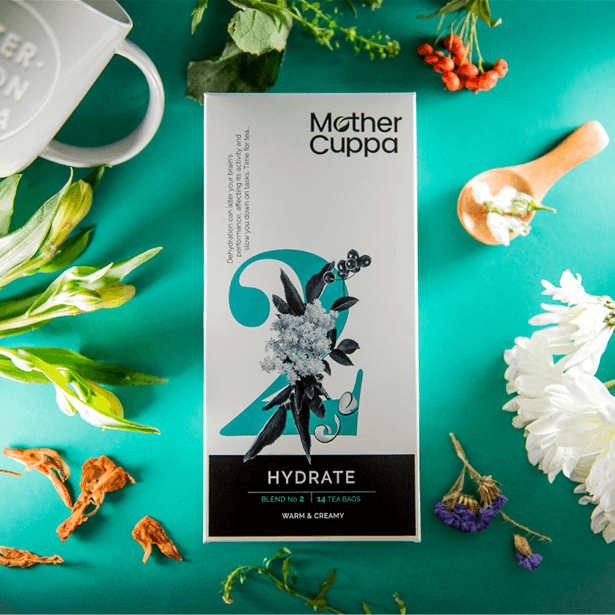Mother Cuppa Hydrating Herbal Tea Front Side Box